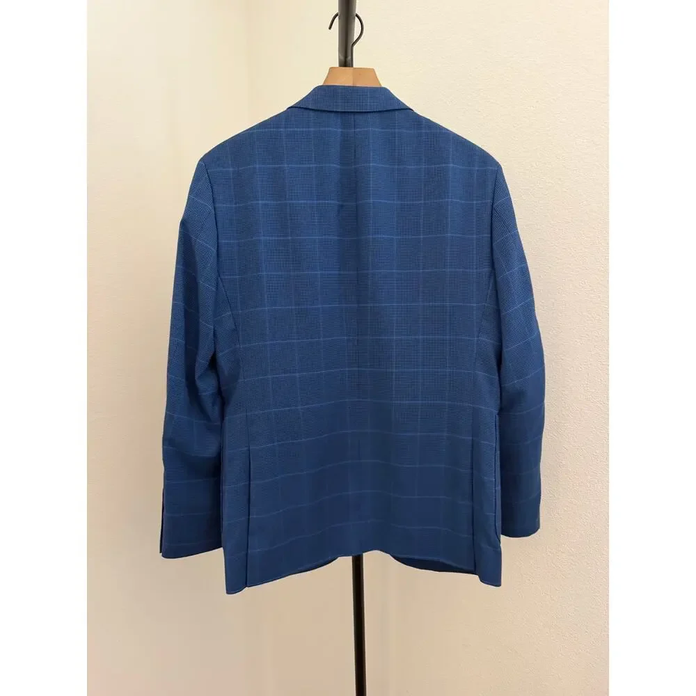 New Nordstrom Rack windowpane blue blazer sz 38S